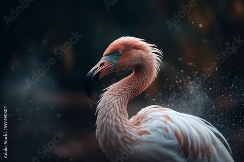 Stunning flamingo in the rain © Kiss