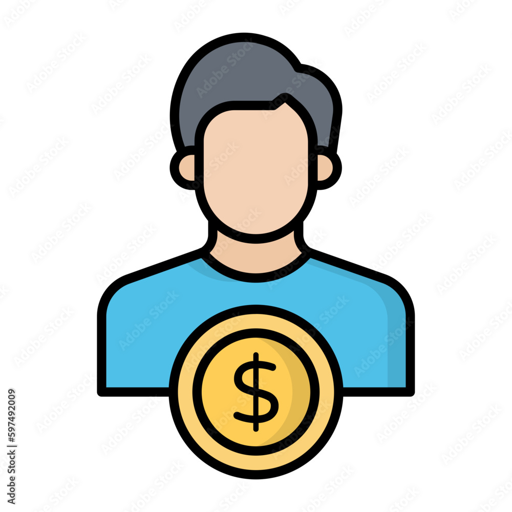 Economic Value Line Color Icon Economic Value Line Color Icon