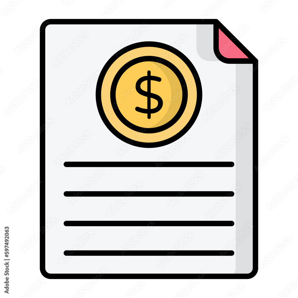 Financial Statement Line Color Icon Financial Statement Line Color Icon