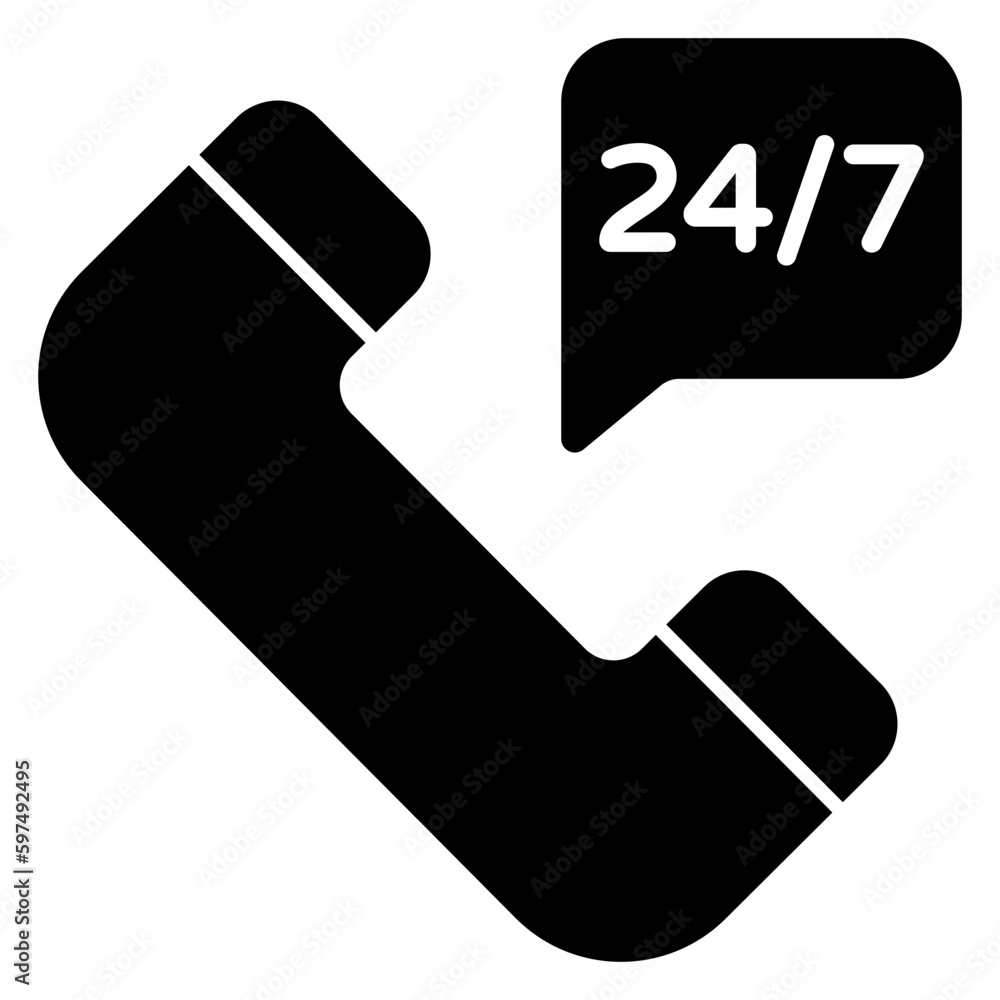 A unique design icon of 24/7hr call service A unique design icon of 24/7hr call service