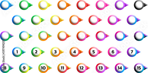 directional number bullet points
