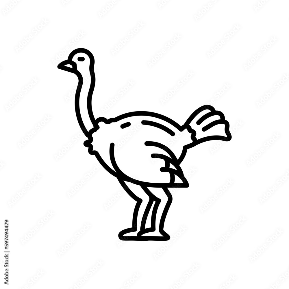 Ostrich icon in vector. Illustration Ostrich icon in vector. Illustration