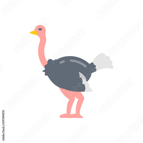 Ostrich icon in vector. Illustration