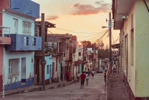 Fototapeta Naklejka Na Ścianę i Meble -  In the alleys and historic districts of Trinidad
