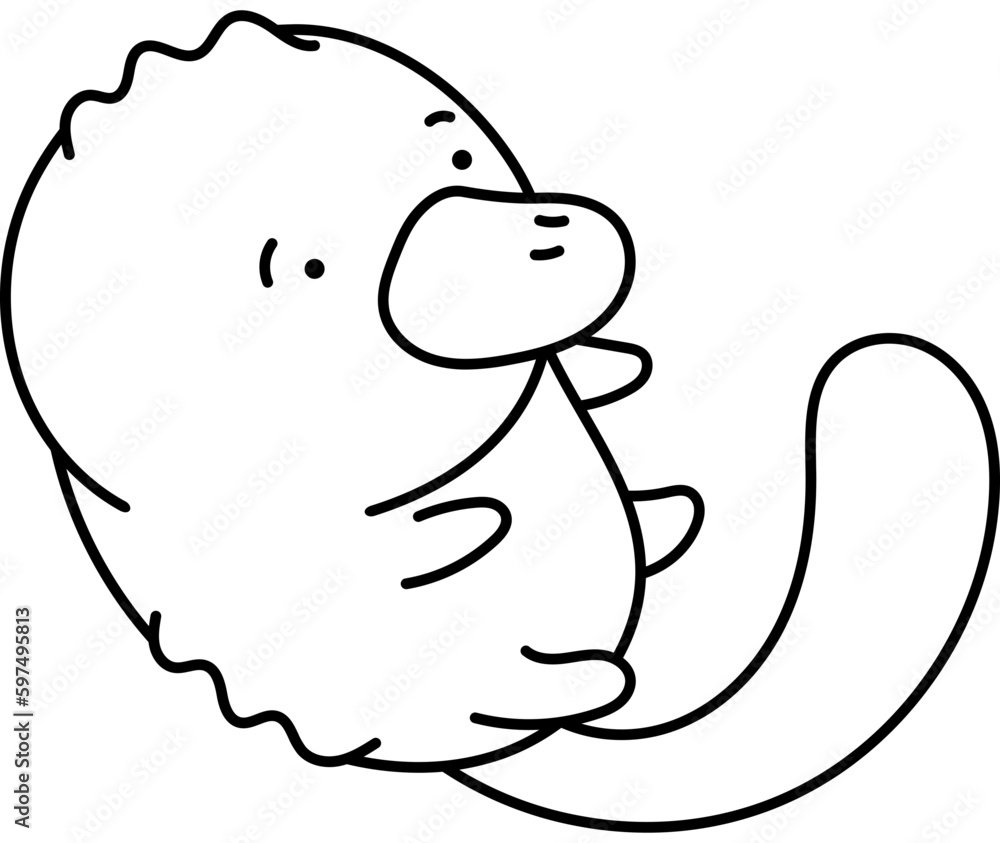 Obraz premium Platypus Character Coloring Page