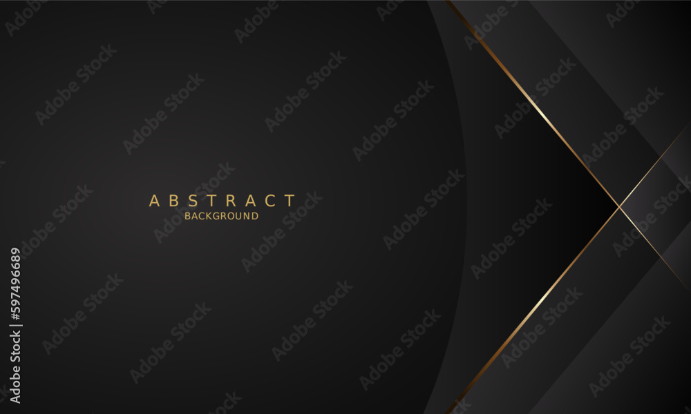 Fototapeta premium dark black luxury premium background and gold line. 