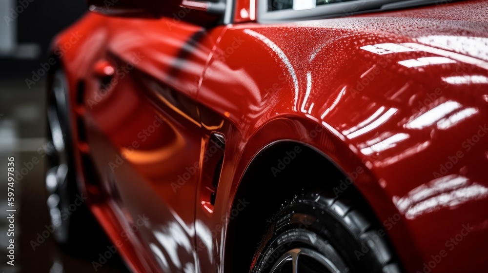The gloss of a scratch resistant car finish. AI generated