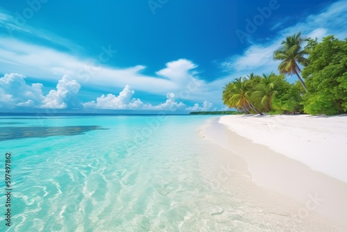 Paradise Found: A Stunning White-Sand Beach and Crystal-Clear Turquoise Ocean, beach, white sand, turquoise ocean, crystal clear, paradise found, tropical,