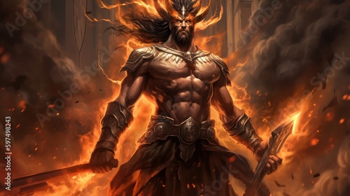 Ares the greek god of war in his human form.generative ai