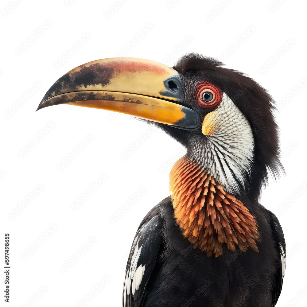 Great Hornbill isolated on white background Great Hornbill isolated on white background