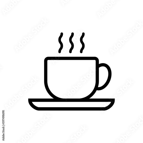 coffee cup icon outline vector illustration isolated white background