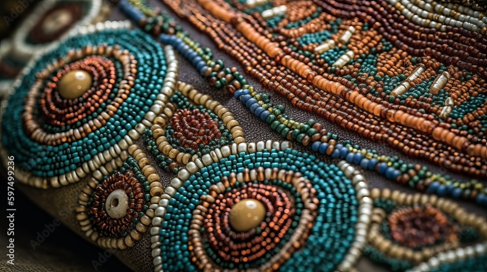 Texture on beaded handbag, close-up. AI generated Texture on beaded handbag, close-up. AI generated