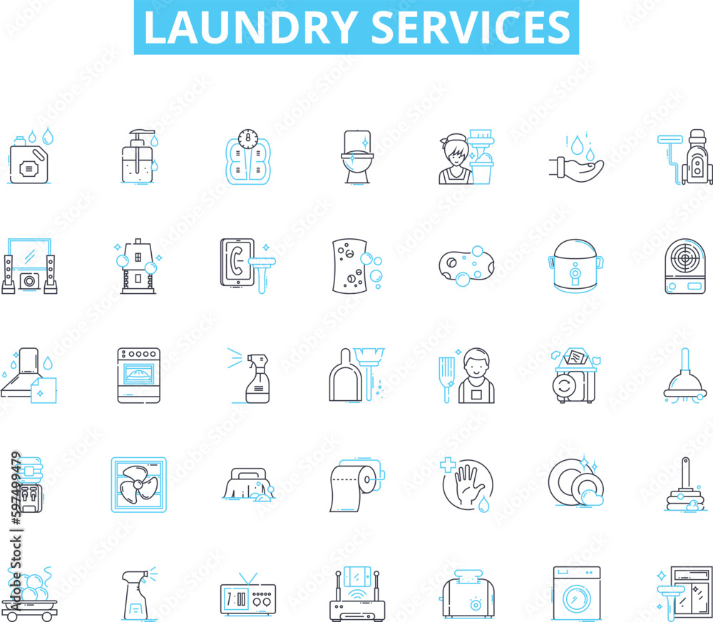Laundry services linear icons set. Washing, Drying, Ironing, Folding, Stain-removal, Bleaching, Dry-cleaning line vector and concept signs. Pressing,Sorting,Soaking outline illustrations Laundry services linear icons set. Washing, Drying, Ironing, Folding, Stain-removal, Bleaching, Dry-cleaning line vector and concept signs. Pressing,Sorting,Soaking outline illustrations