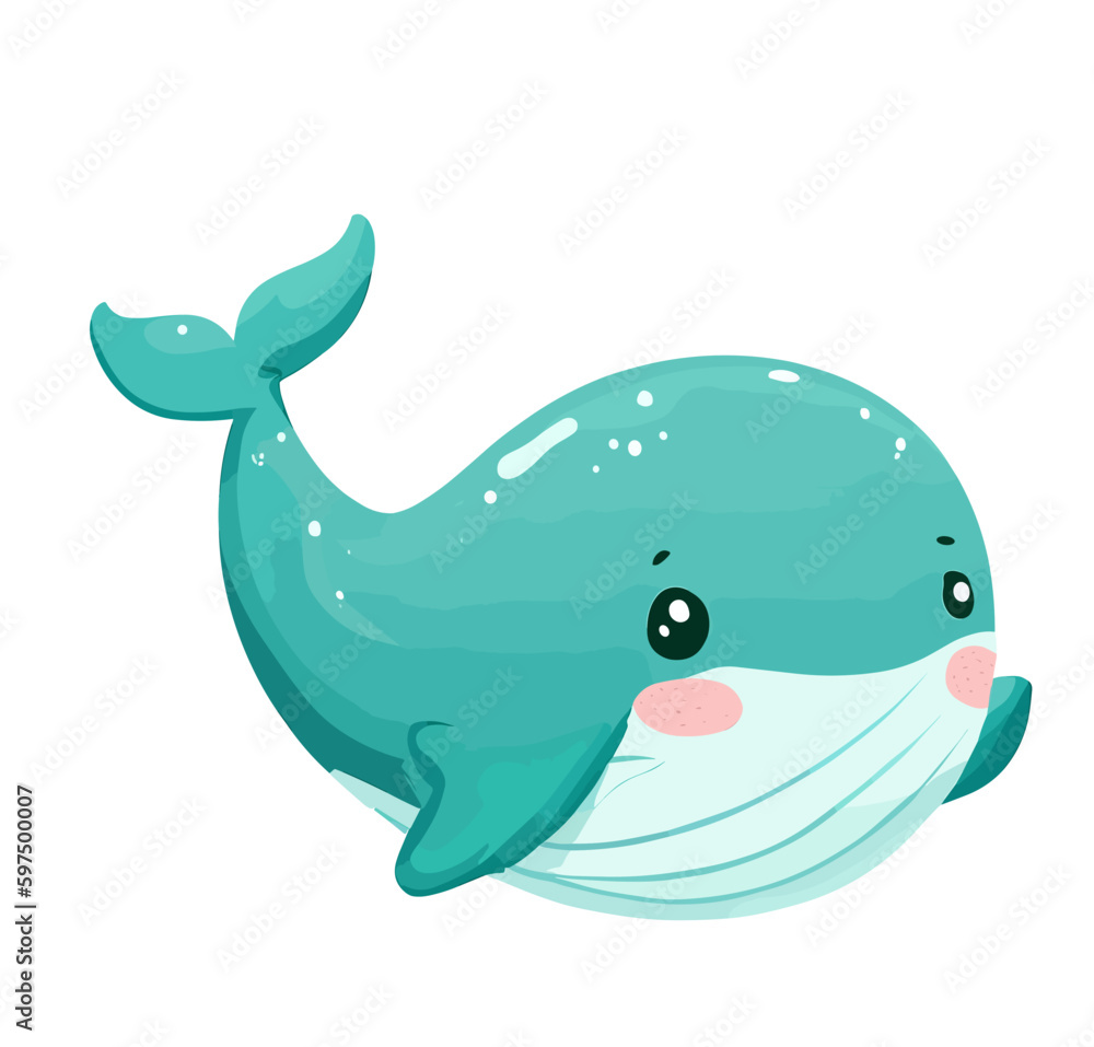 Happy little cute whale vector art Happy little cute whale vector art