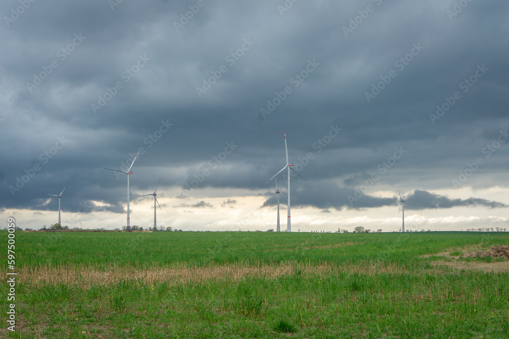 Countryside with electricity power station Countryside with electricity power station
