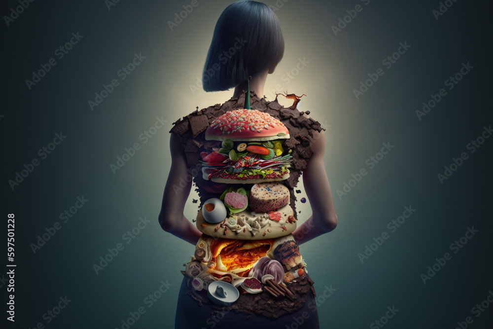 decide whether to eat a unhealthy food, created with Generative AI ...