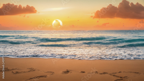 sunset over the beach