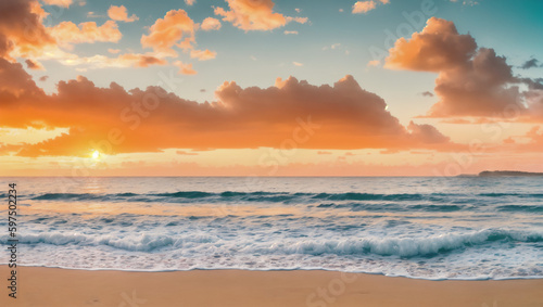 sunset over the beach