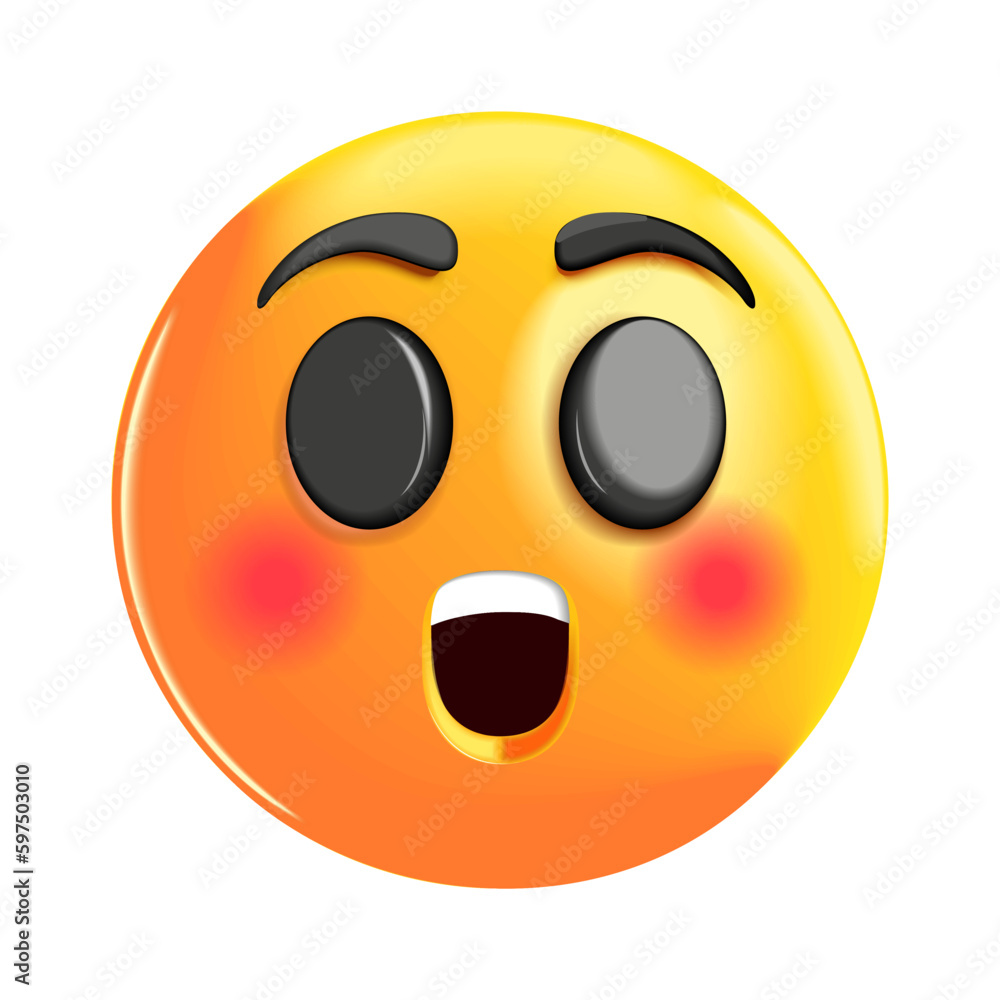 surprised emoticon isolated on a white background