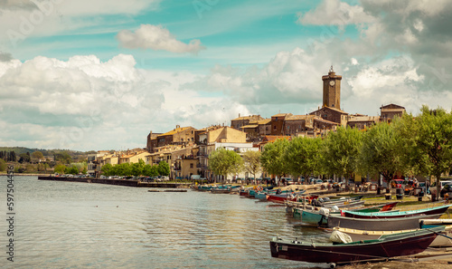 Panorama of Marta town, Tuscany, Italy