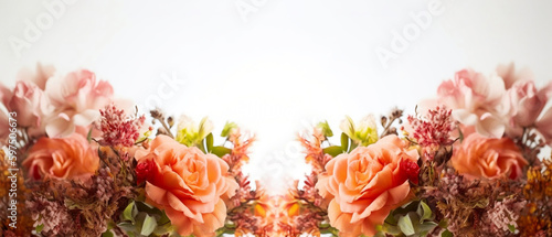Beautiful Flowers on Light Backdrop. created with Generative AI © photobuay