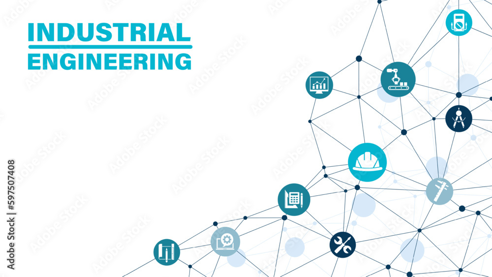 Industrial engineering vector illustration. industry, engineer hardhat, automation and process integration in a factory. Industrial engineering vector illustration. industry, engineer hardhat, automation and process integration in a factory.