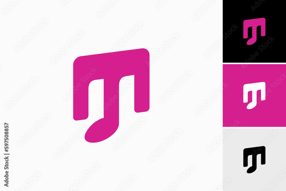letter m with note music logo vector premium design letter m with note music logo vector premium design