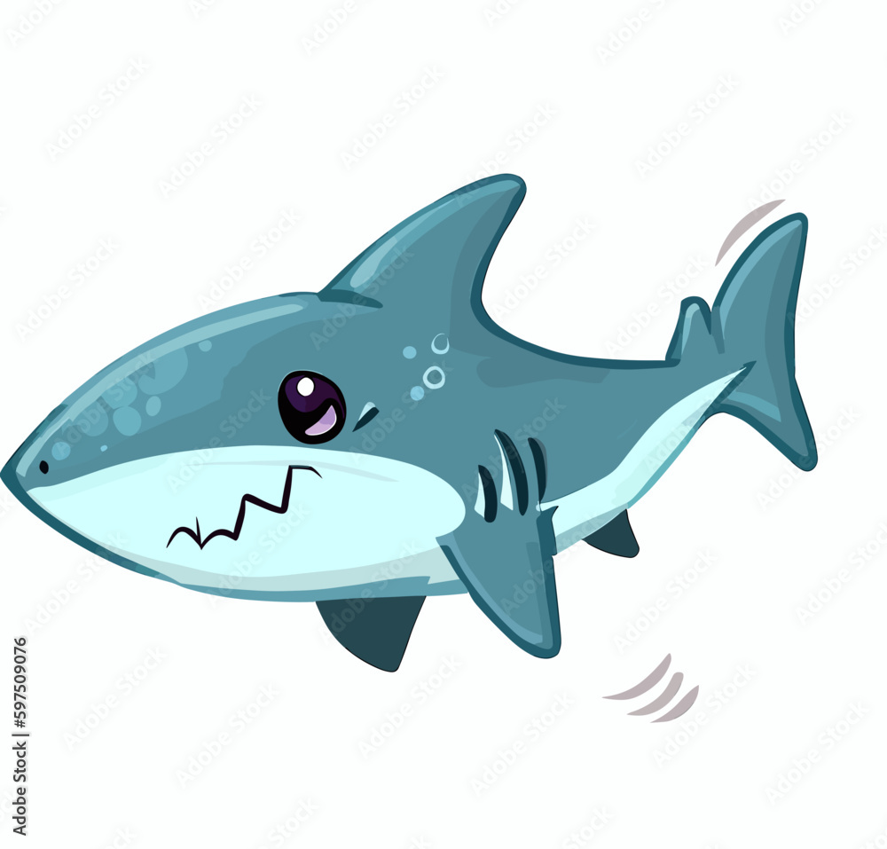Happy little cute shark vector art Happy little cute shark vector art