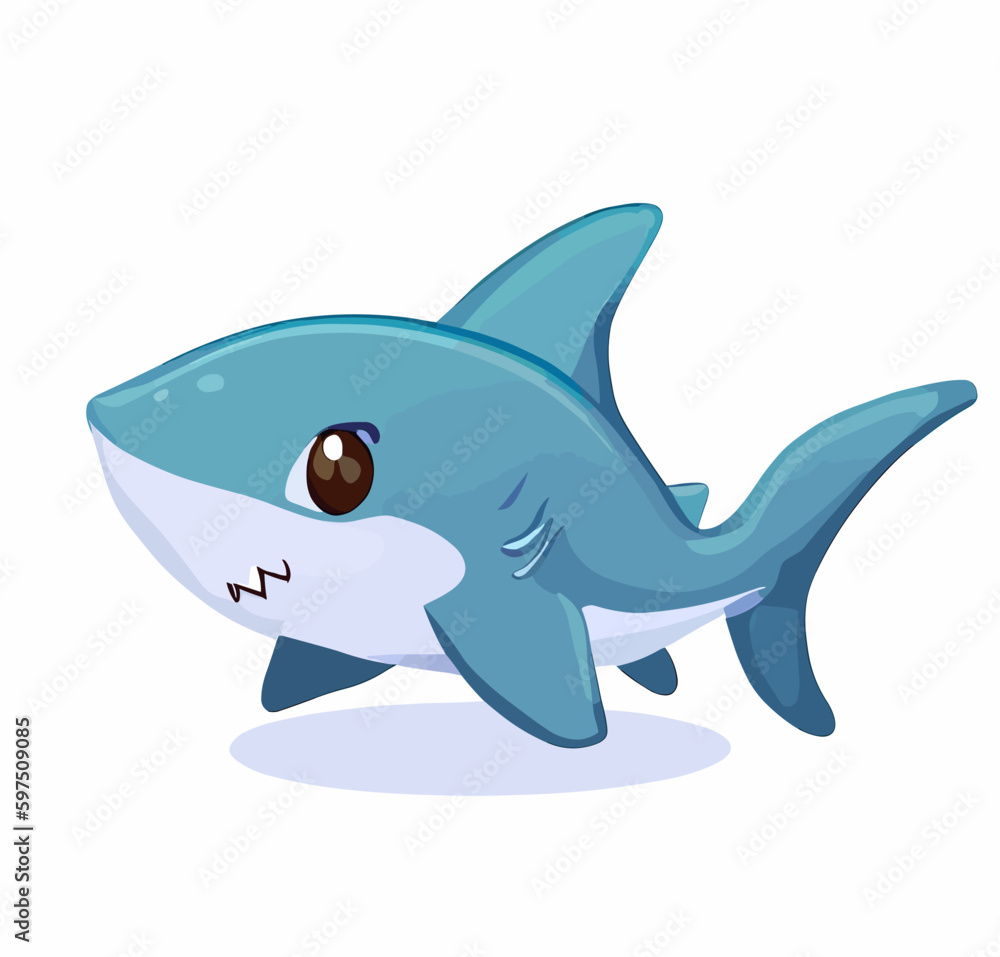 Happy little cute shark vector art Happy little cute shark vector art