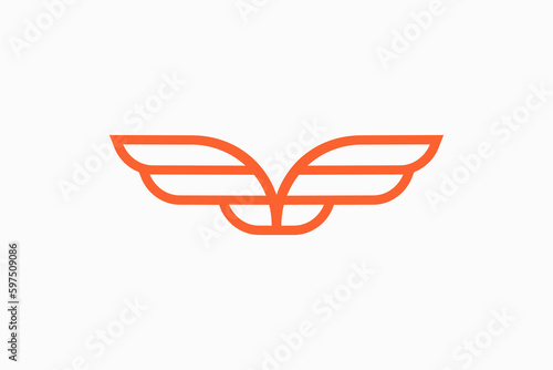 letter f with wings logo vector premium design