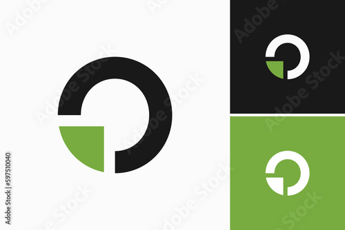 circle growth up front logo vector premium design