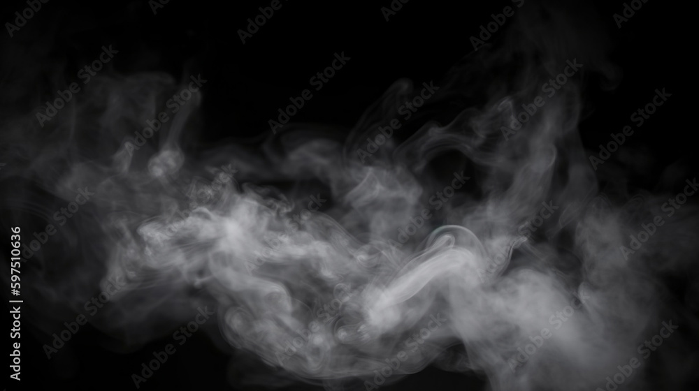 Abstract smoke and fog on black background. created with Generative AI Abstract smoke and fog on black background. created with Generative AI