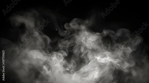 Abstract smoke and fog on black background. created with Generative AI