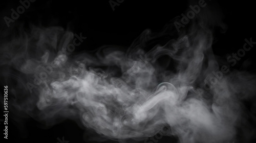 Abstract smoke and fog on black background. created with Generative AI