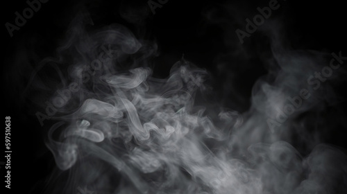 Abstract smoke and fog on black background. created with Generative AI