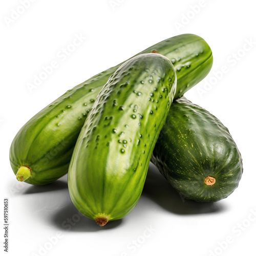 fresh green cucumber isolated photo