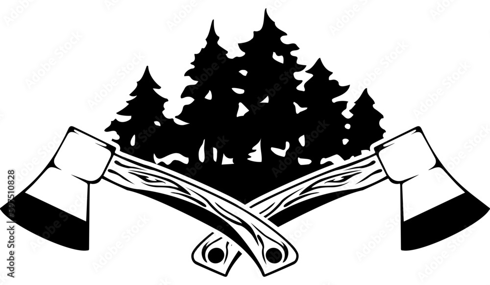 Ax hunting emblem Ax hunting emblem