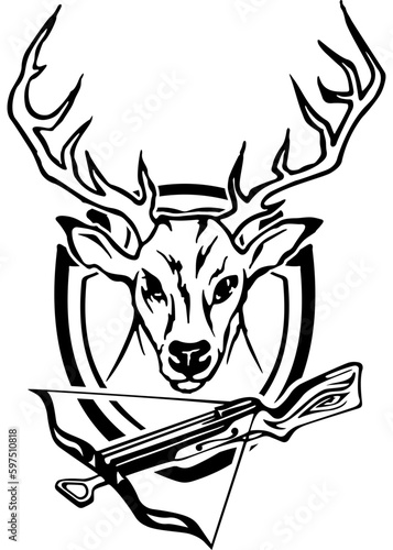 Deer hunting emblem