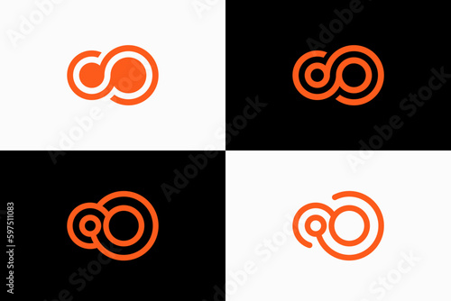 collection of infinity orange logo vector premium design