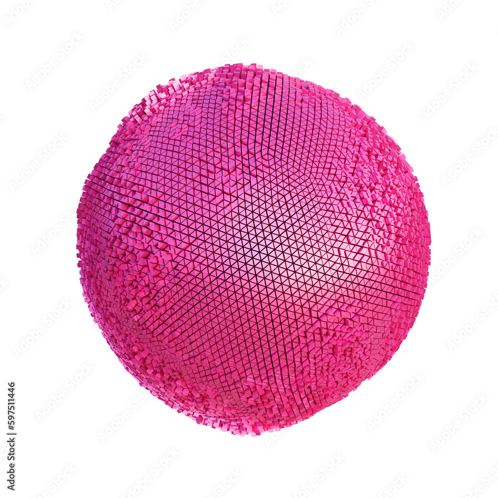 Sphere with musical impulse and abstract texture. 3d render