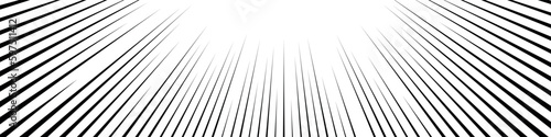 Comic book speed lines. Action lines Manga effect. Pattern of fast burst anime boom. Vector isolated illustration