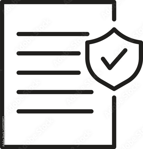 Insurance Policy Icon. Contract Coverage icon