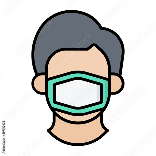 Facemask Line Color Icon