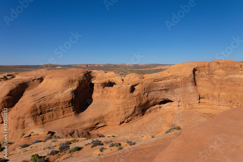 View of famous Delicate Arch in Arches National Park in Moab