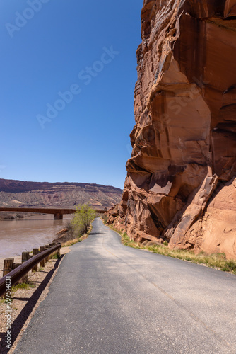 Arches National Park in Moab, Utah. Colorado River. Bridge over river. soft focus
