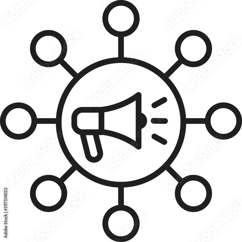 Multichannel marketing icon sign