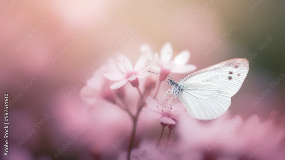Natural background with butterfly. Illustration AI Generative. Natural background with butterfly. Illustration AI Generative.