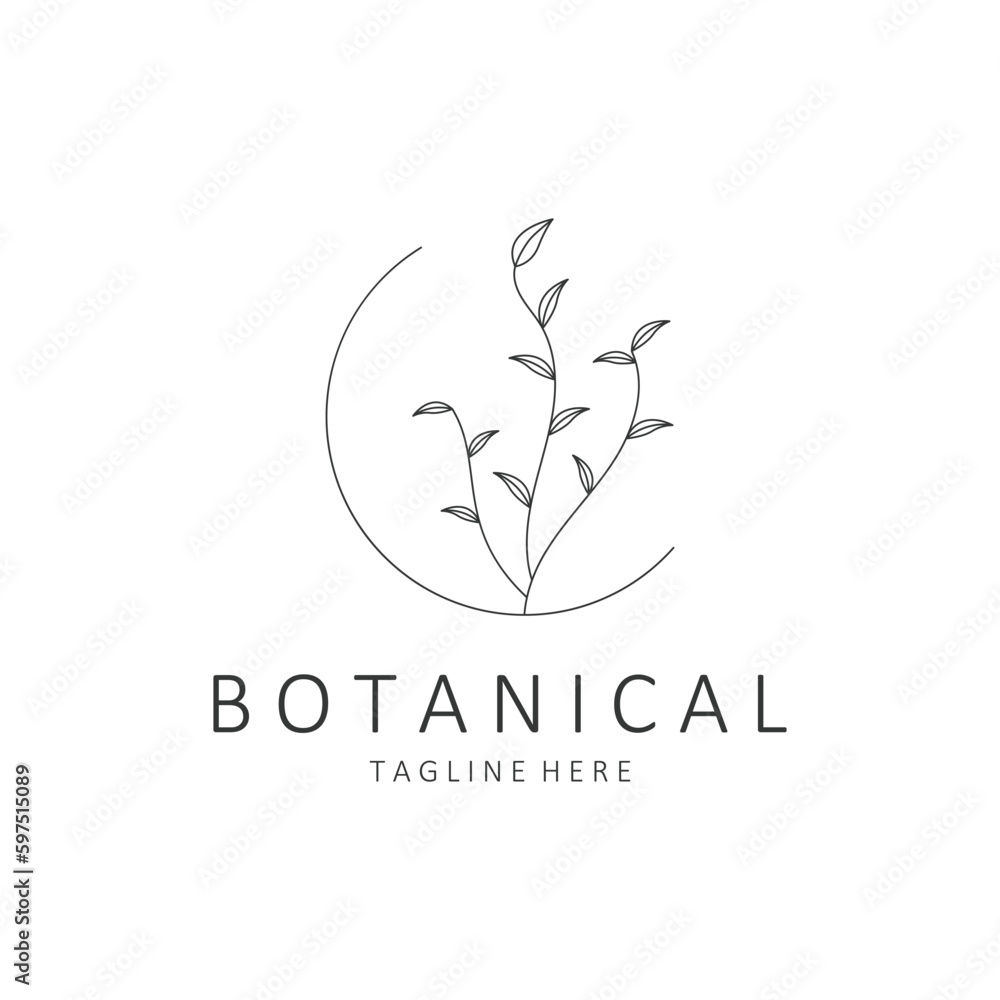 Hand Drawn Botanical Logo Concept Vector Hand Drawn Botanical Logo Concept Vector