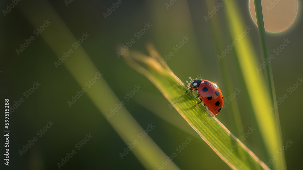 Red ladybug background. Illustration AI Generative. Red ladybug background. Illustration AI Generative.