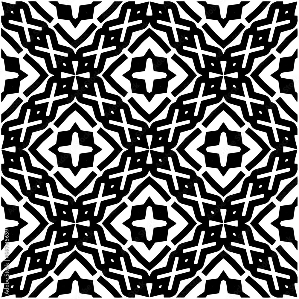 Monochrome pattern. Abstract texture for fabric print, card, table cloth, furniture, banner, cover, invitation, decoration, wrapping.seamless repeating pattern.Black and white color. Monochrome pattern. Abstract texture for fabric print, card, table cloth, furniture, banner, cover, invitation, decoration, wrapping.seamless repeating pattern.Black and white color.